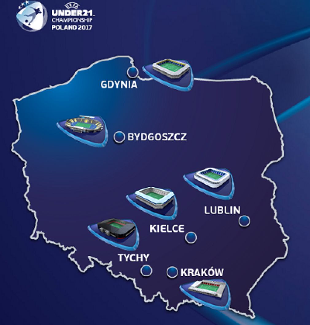 Miasta gospodarze młodzieżowych Mistrzostw Europy w Polsce. (foto: UEFA)